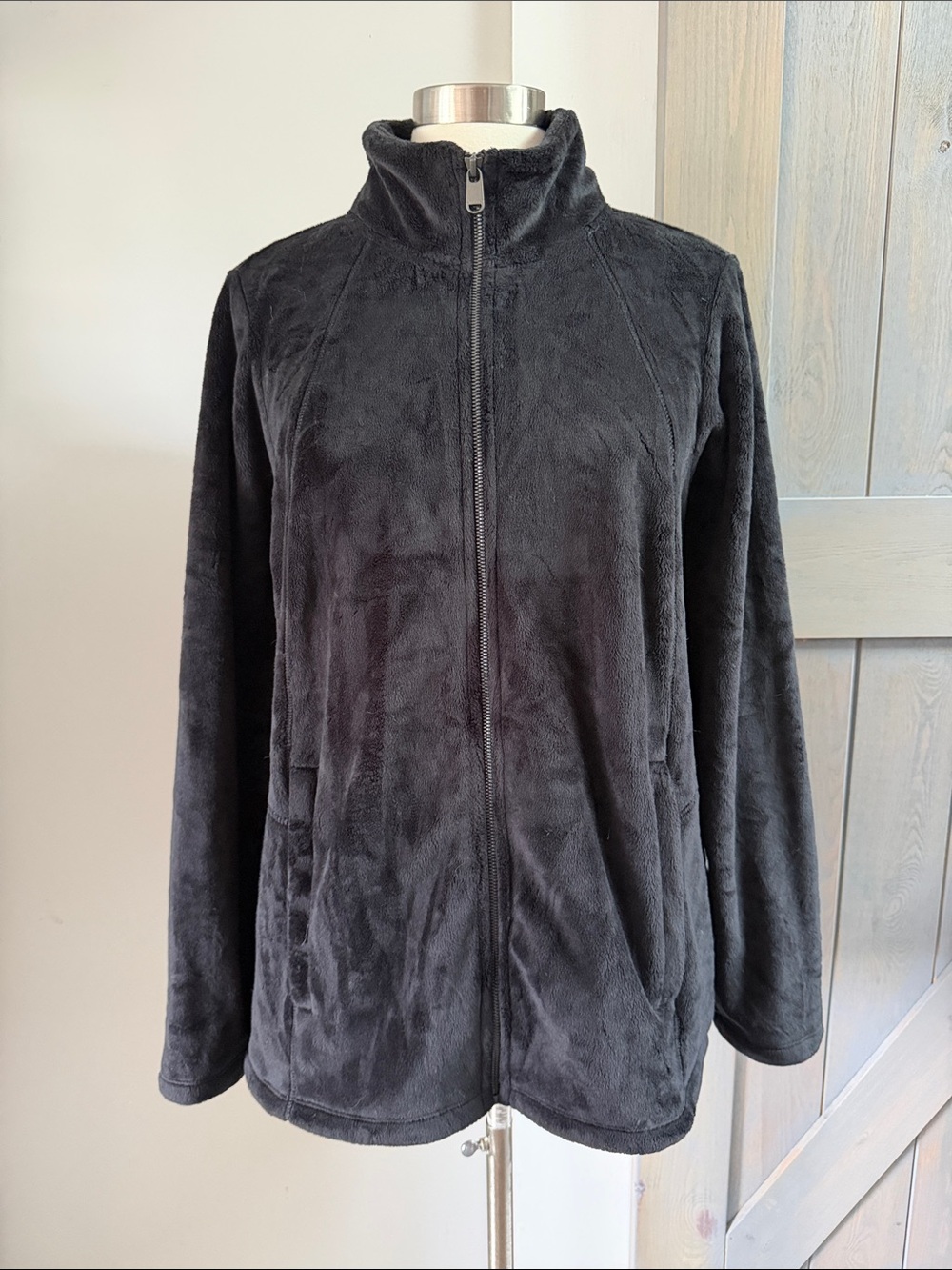 Athleta Double Cozy Karma Recover Full Zip Black SIze 1X